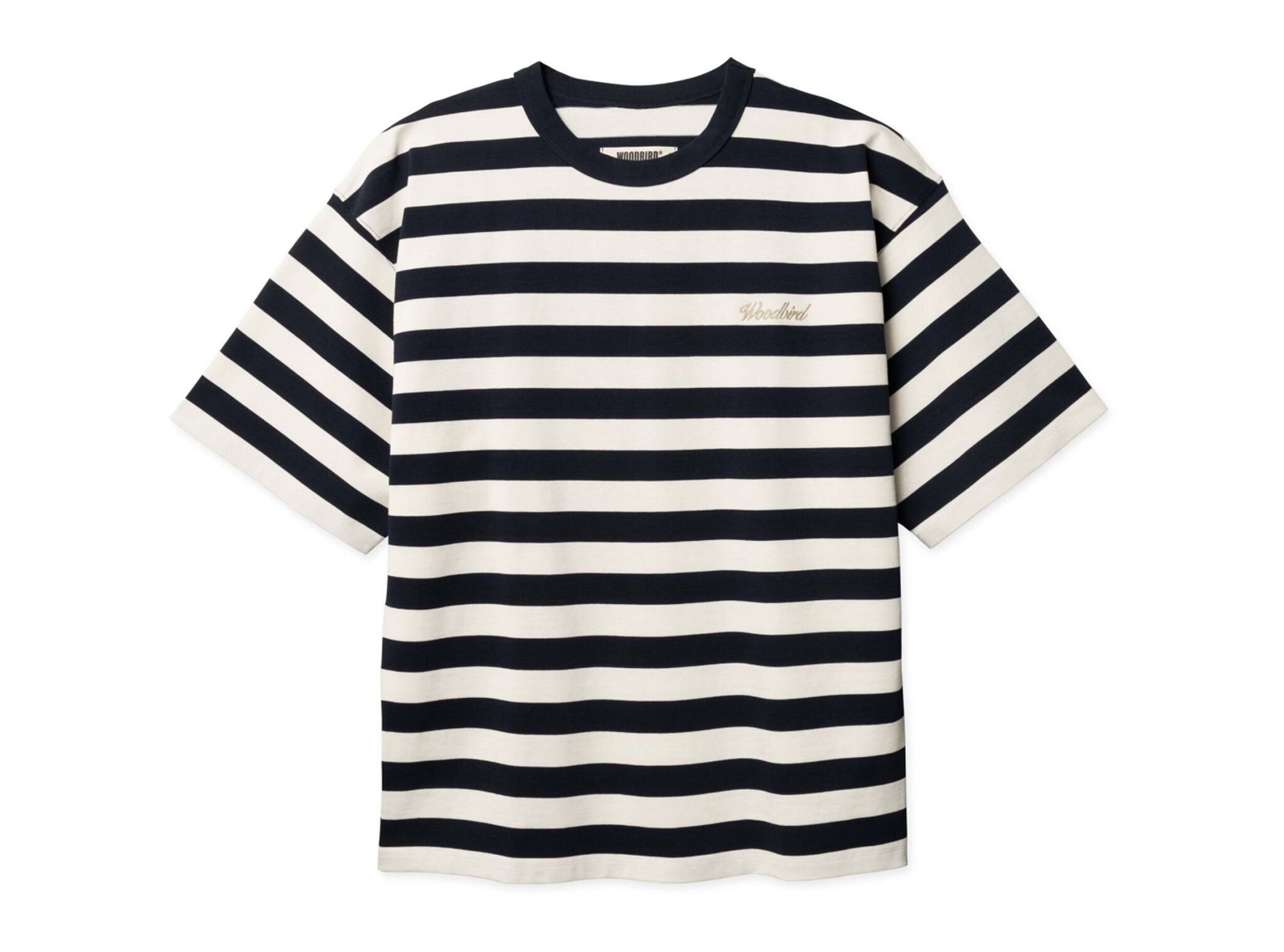 Woodbird WBBeam Stripe Tee Dark Navy 2616 408