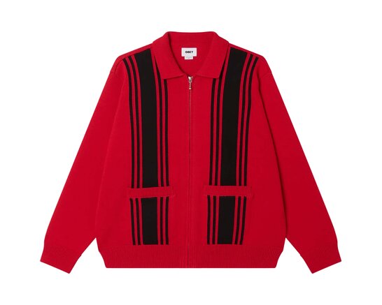 Obey Matt Zip Up Red Multi 151010046