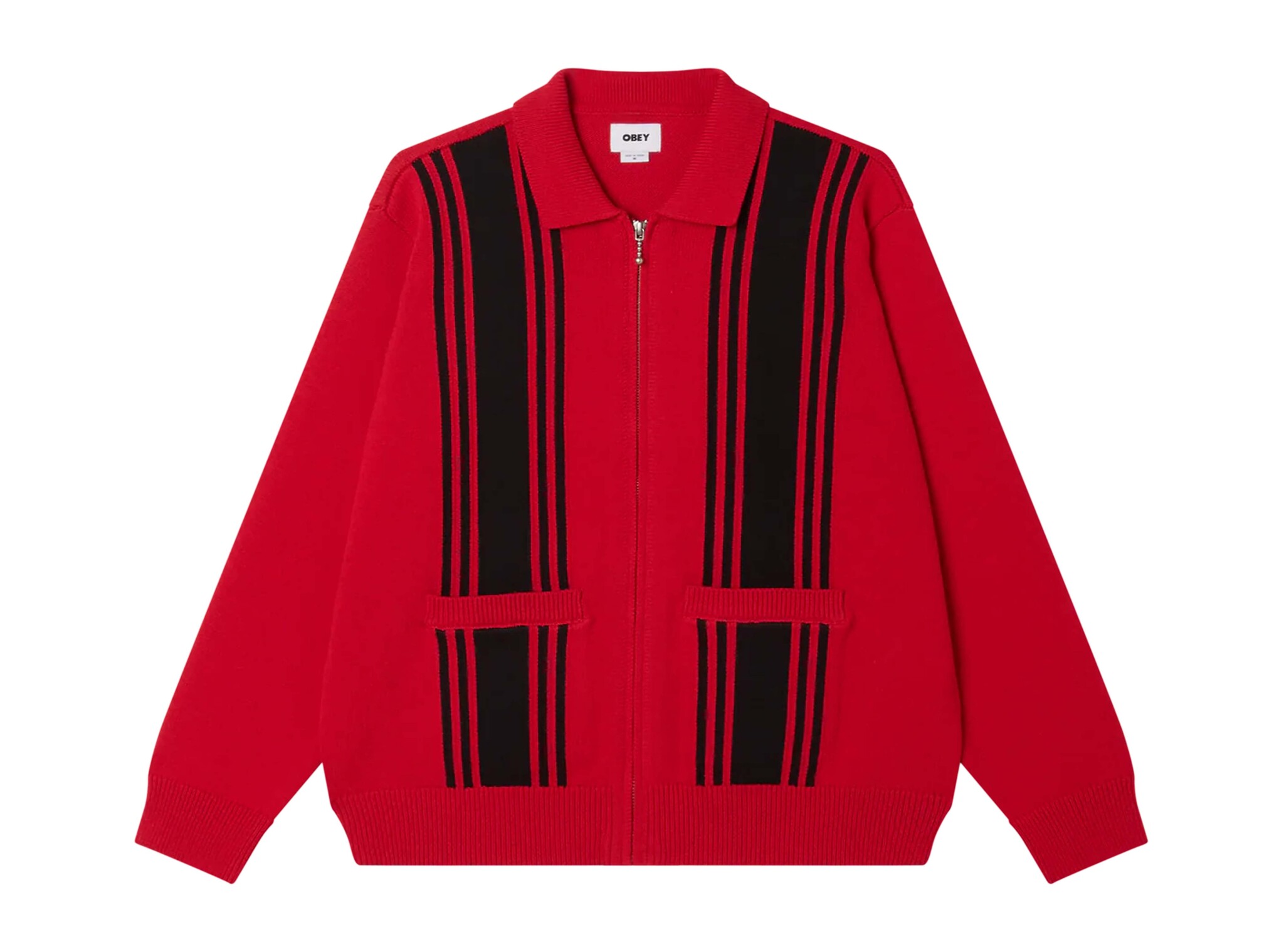 Obey Matt Zip Up Red Multi 151010046