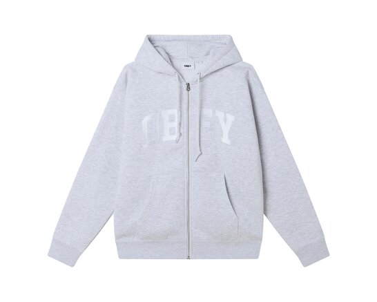 Obey Collegiate Zip Hood Ash Grey 112460035