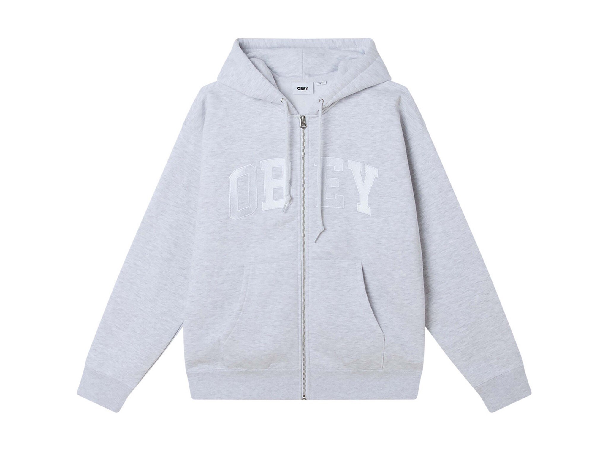 Obey Collegiate Zip Hood Ash Grey 112460035