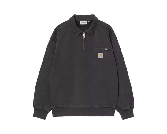 Carhartt WIP Half Zip Detroit Sweat Black Stone Washed I036350 9