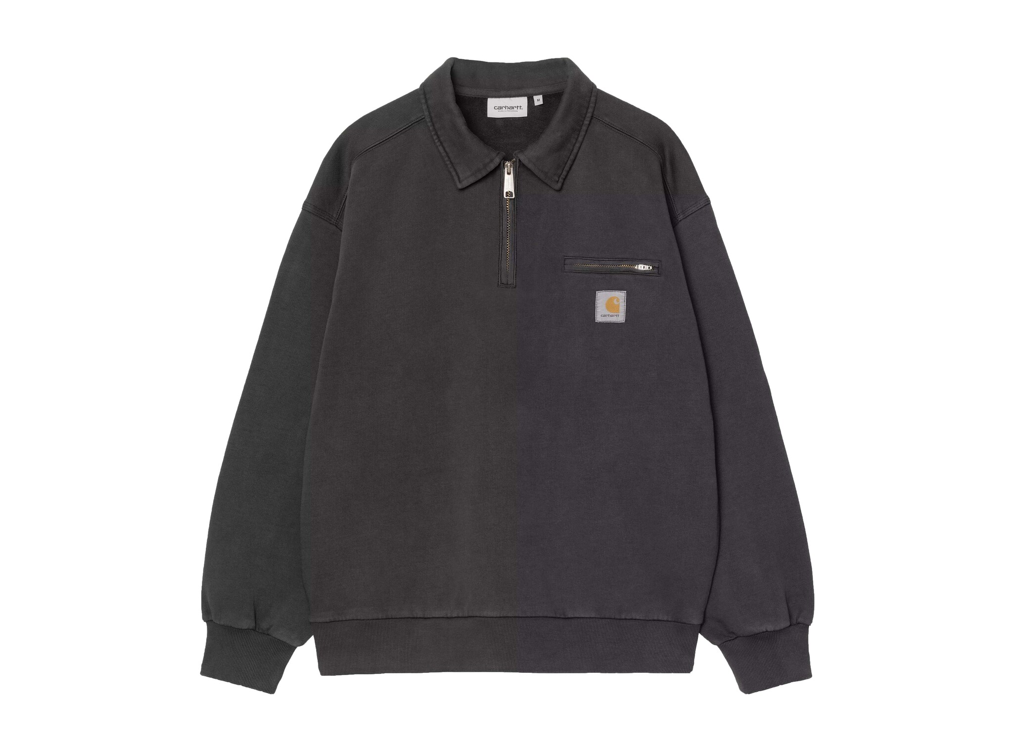 Carhartt WIP Half Zip Detroit Sweat Black Stone Washed I036350 9