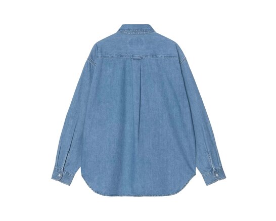 Carhartt WIP L/S Lucas Shirt Blue Stone Washed I034525 14