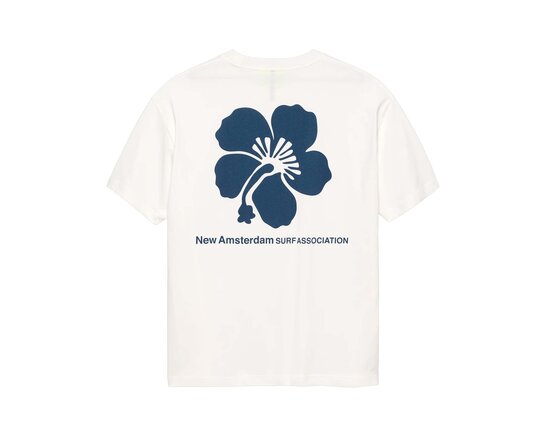 New Amsterdam Surf Association Hibicus Tee Washed White 2601078001