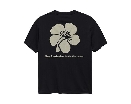 New Amsterdam Surf Association Hibicus Tee Washed Black 2601078002