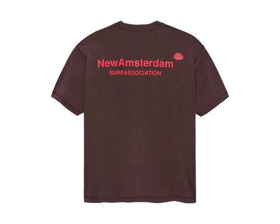 New Amsterdam Surf Association Logo Tee Walnut Deep Red 2601064001