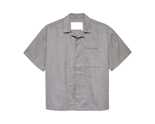 New Amsterdam Surf Association Wijk Shirt Wool Grey Pink Pinstripes 2601025001