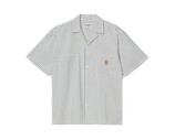 Carhartt WIP S/S Leavel Shirt Leavel Stripe Blue River Wax I036203.3K5.XX.03