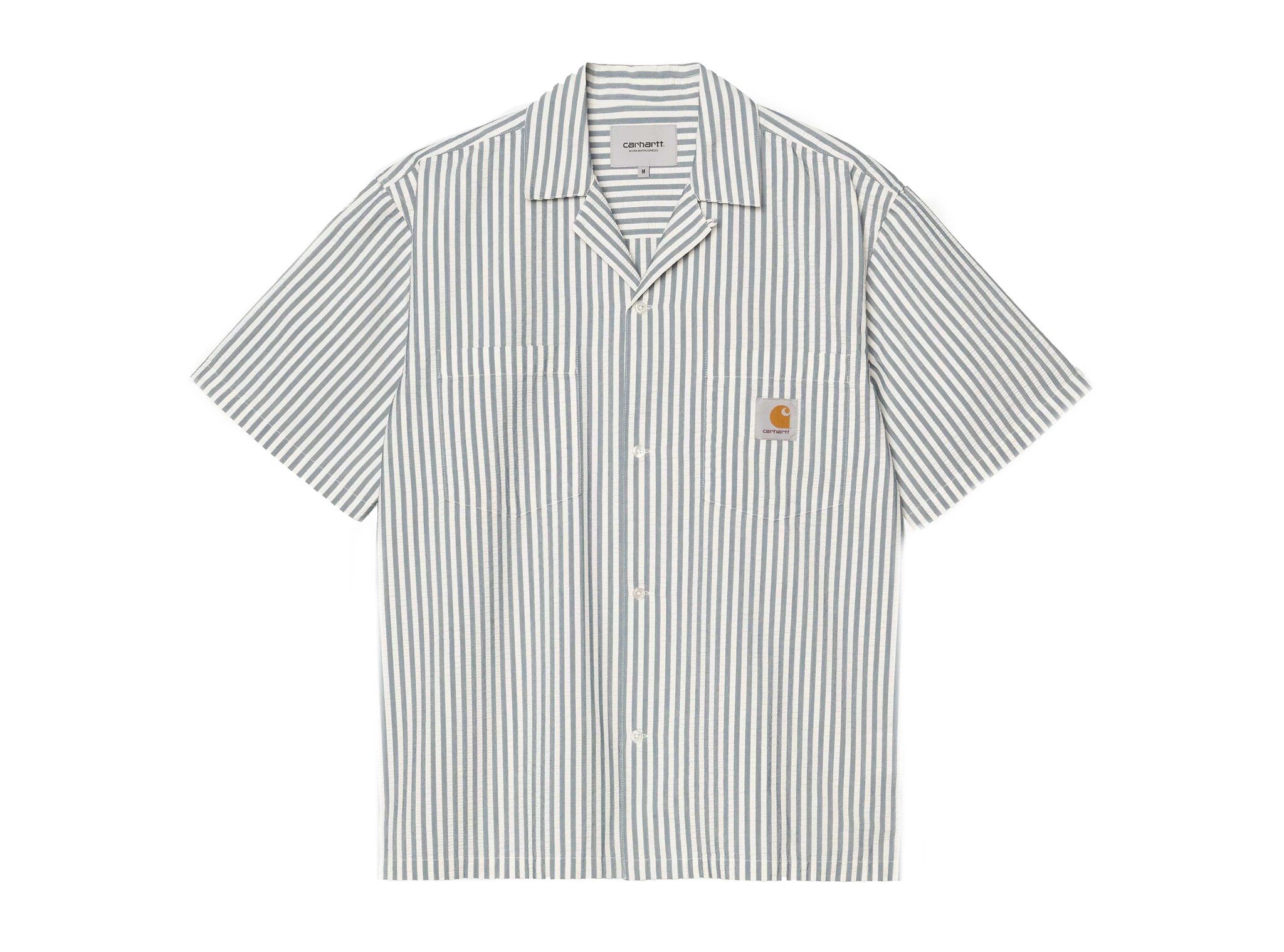 Carhartt WIP S/S Leavel Shirt Leavel Stripe Blue River Wax I036203.3K5.XX.03