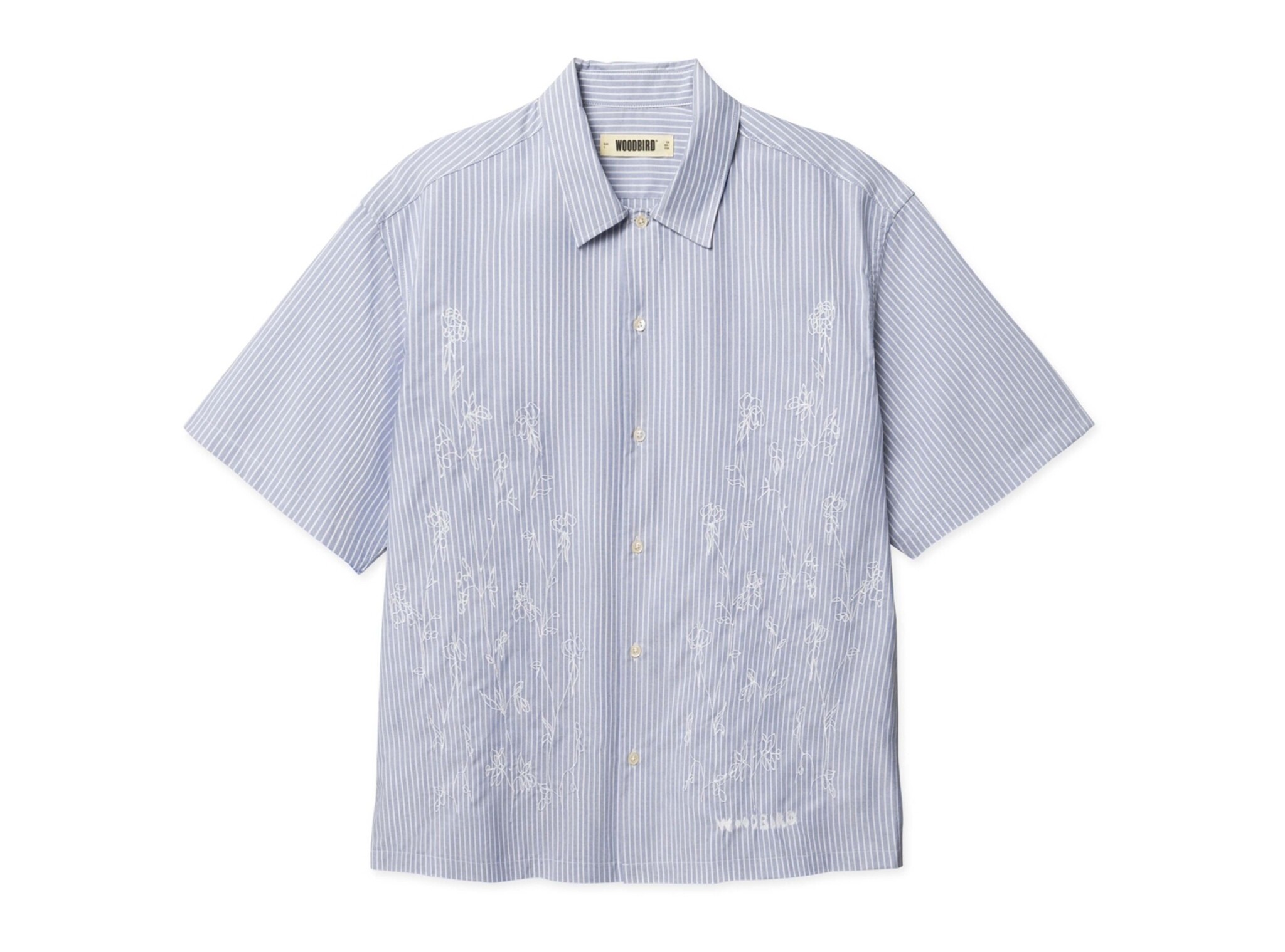 Woodbird WBWang Ox Flower Shirt Light Blue 2616 704