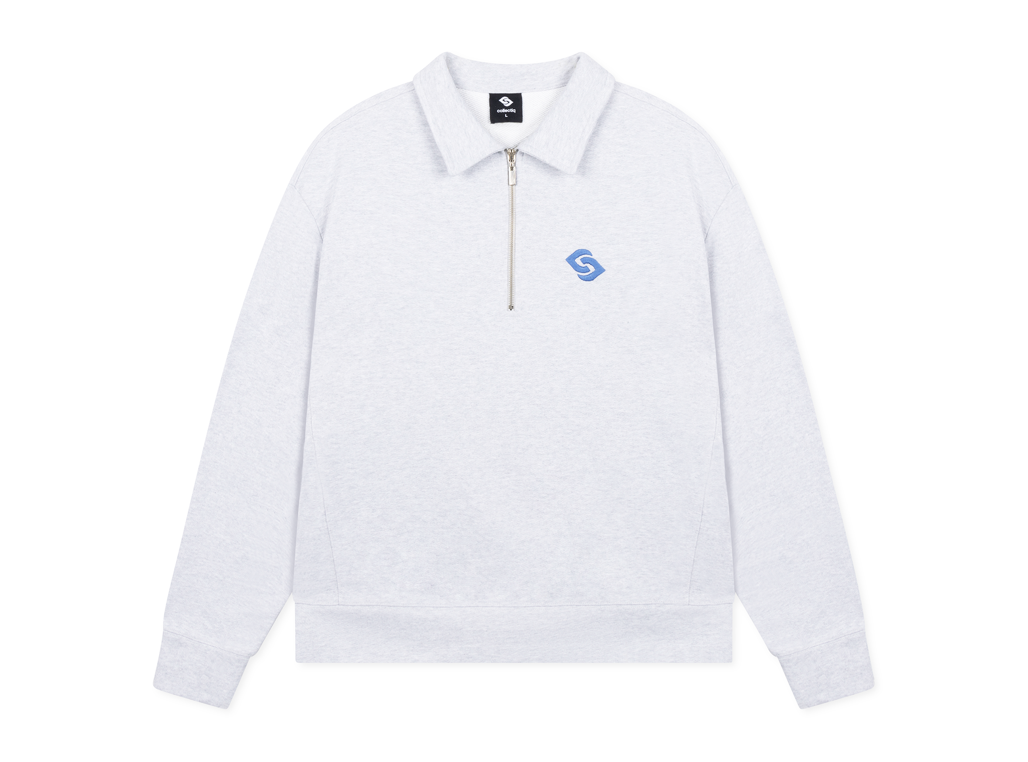 Collectiq Derby Stakes Half Zip Light Grey Marl CC 62008 202