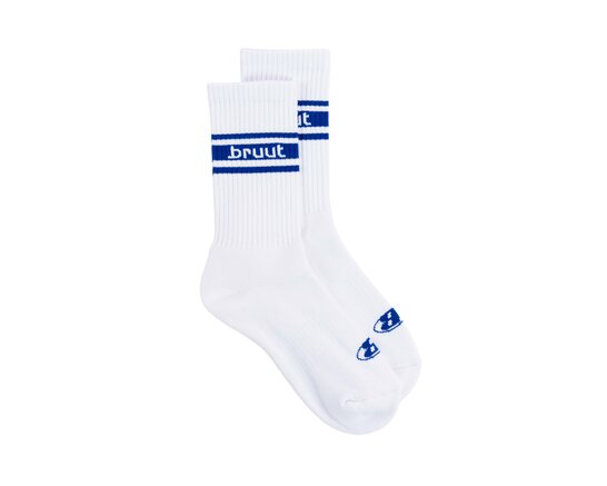 Bruut Retro Sock White Blue BT2550 001