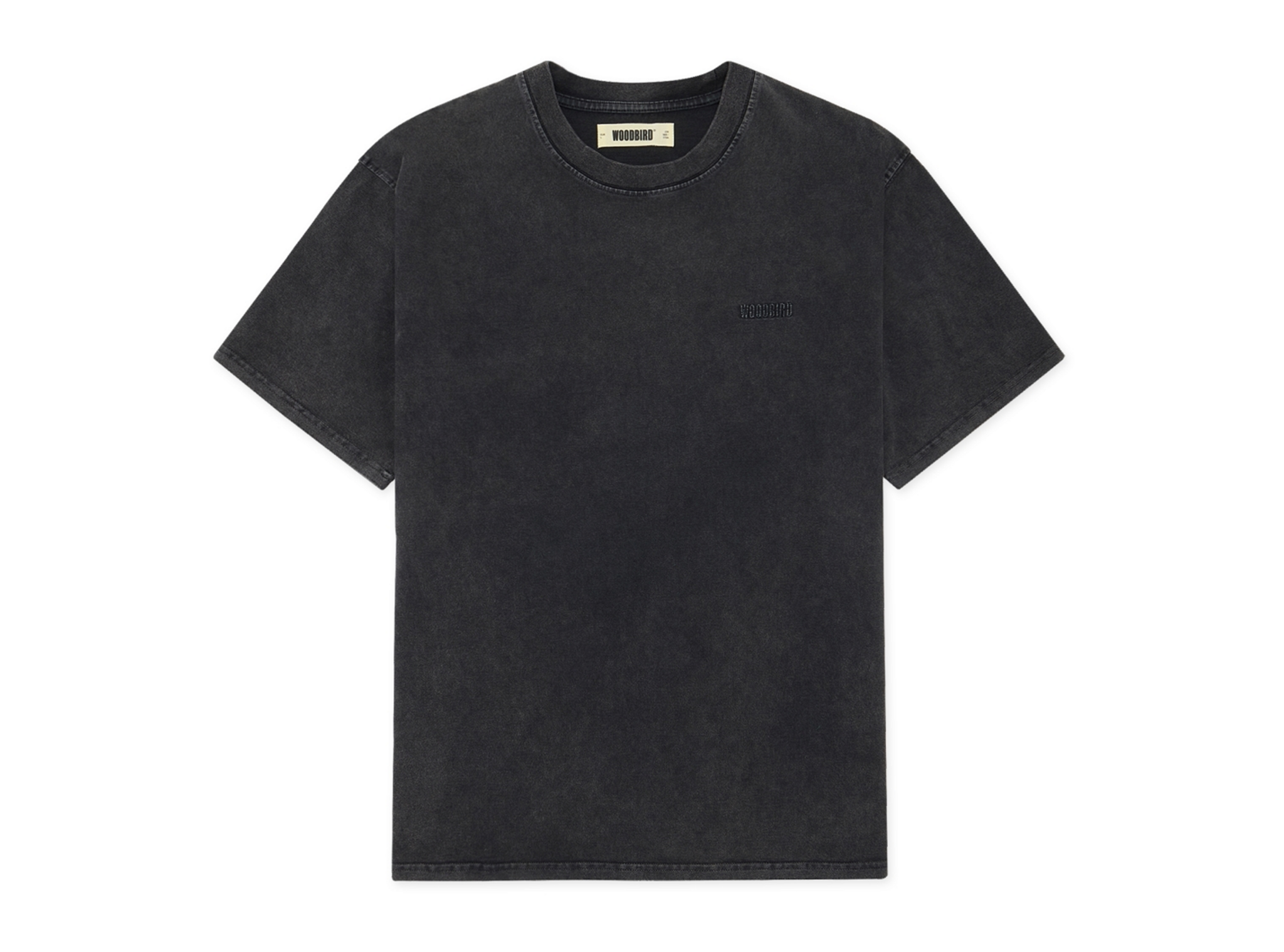 Woodbird WBBaine Washed Tee Washed Black 2446 431