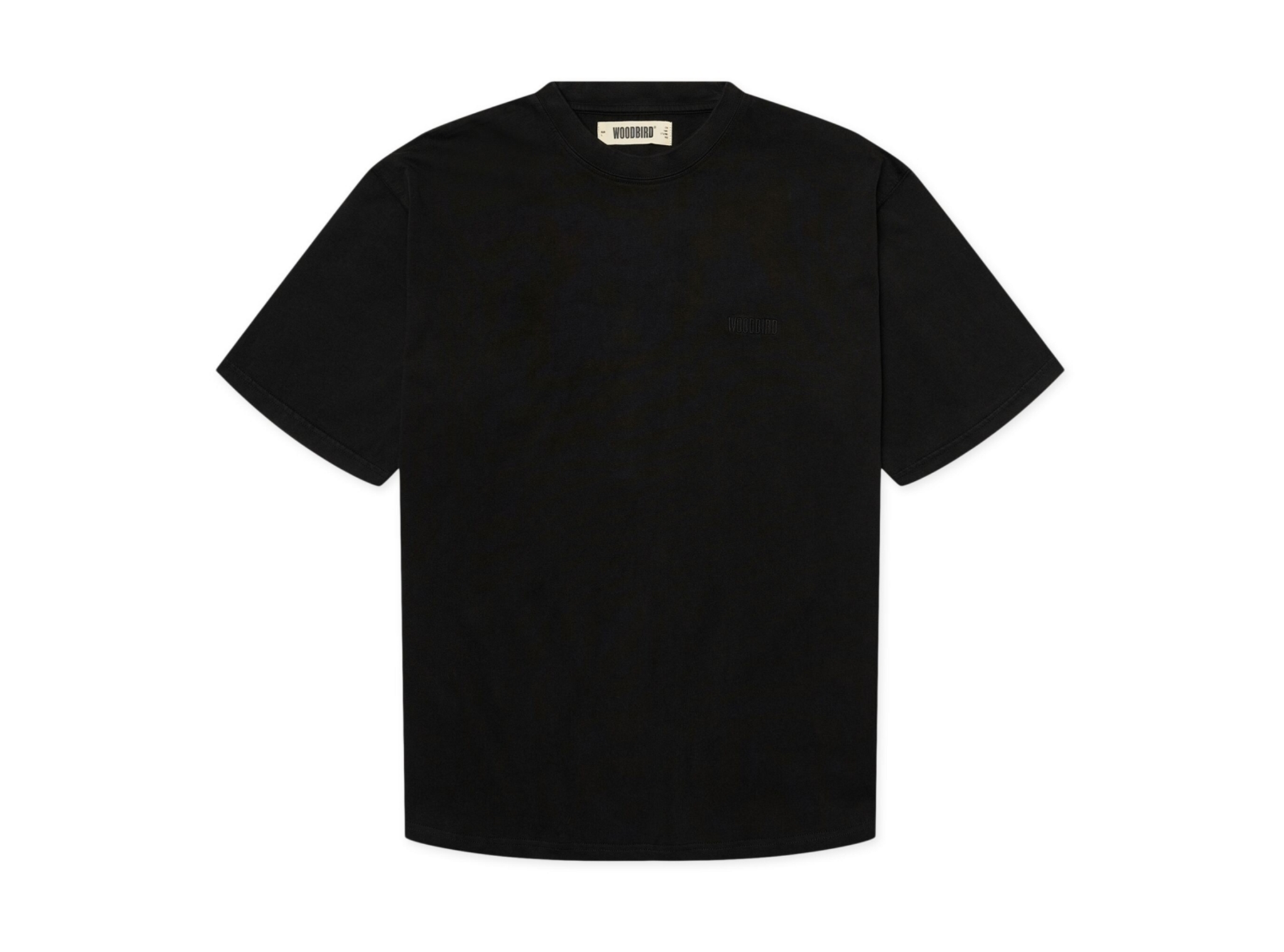 Woodbird WBBaine Warp Tee Washed Black 2626 404