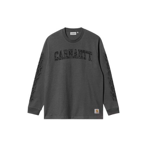 L/S Camo Snake T-shirt Black Garment Dyed I036387.89.GD.03