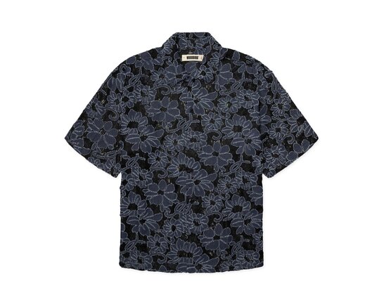 Woodbird WBWang Denim Lace Shirt Blue Black 2626 703