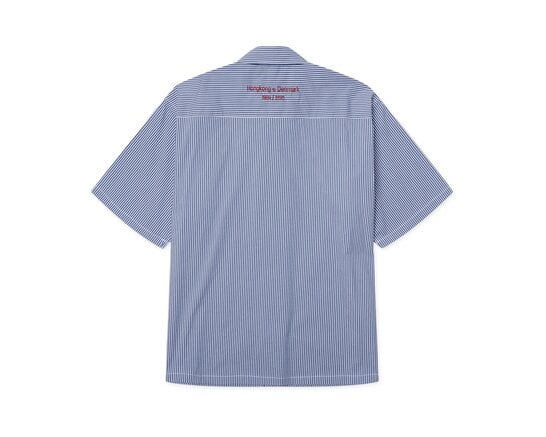 Woodbird WBWang Stripe EMB Shirt Blue White 2626 707