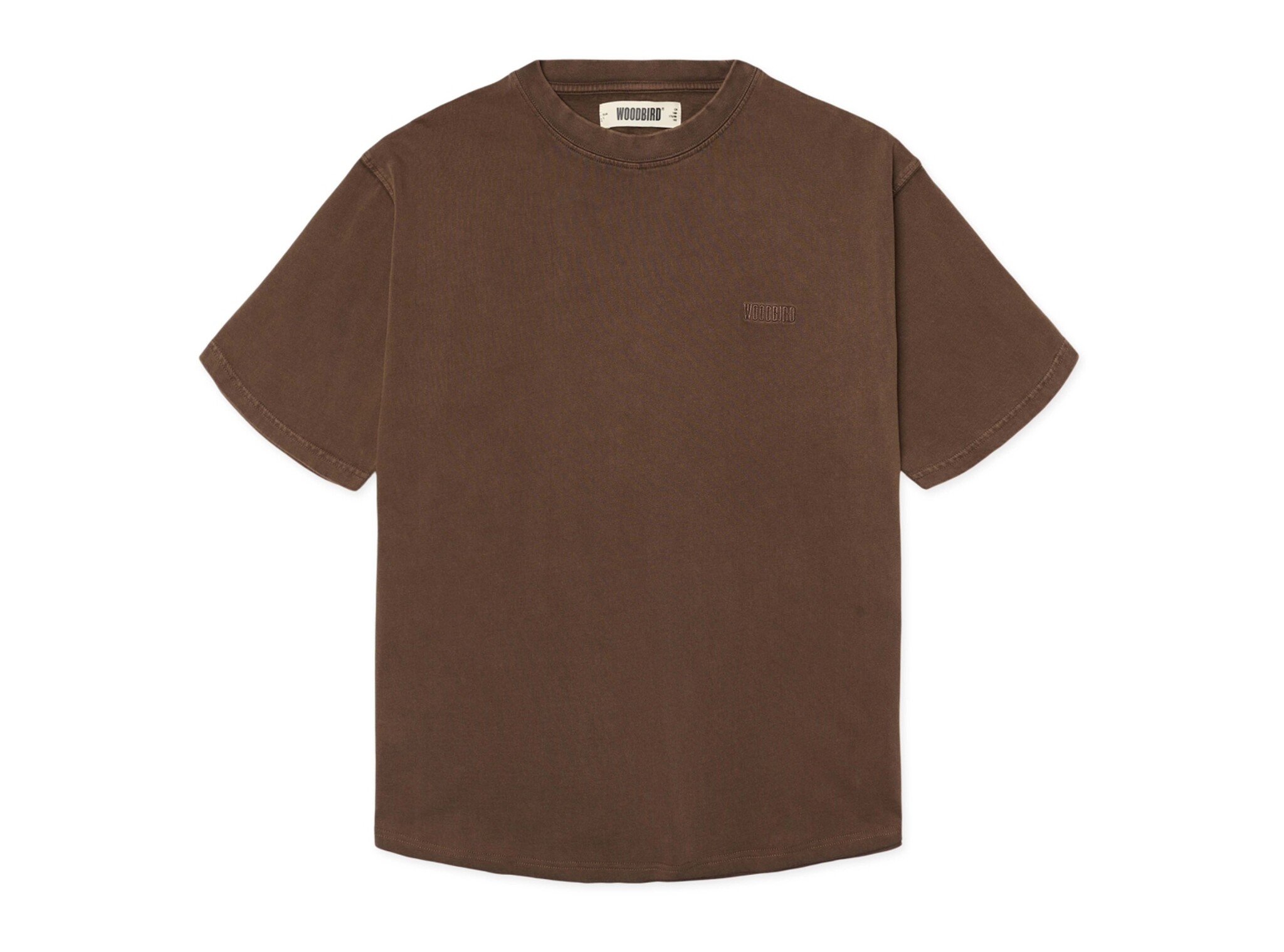 Woodbird WBBaine Warp Acid Tee Washed Brown 2626 404