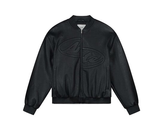 Arte Antwerp Half Logo Leather Jacket Black SS26 200J