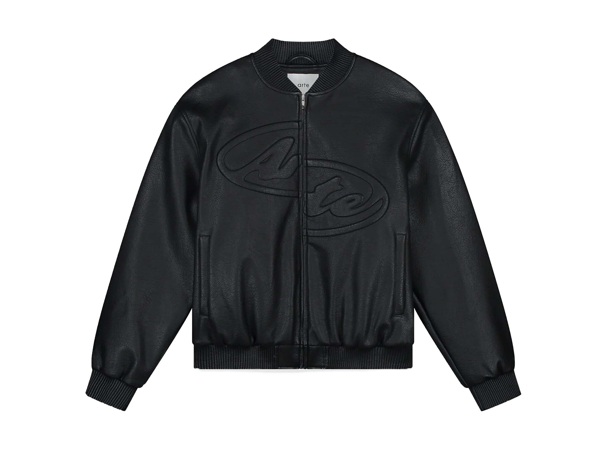Arte Antwerp Half Logo Leather Jacket Black SS26 200J
