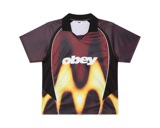 Obey Blurred Soccer Jersey Red 131080378