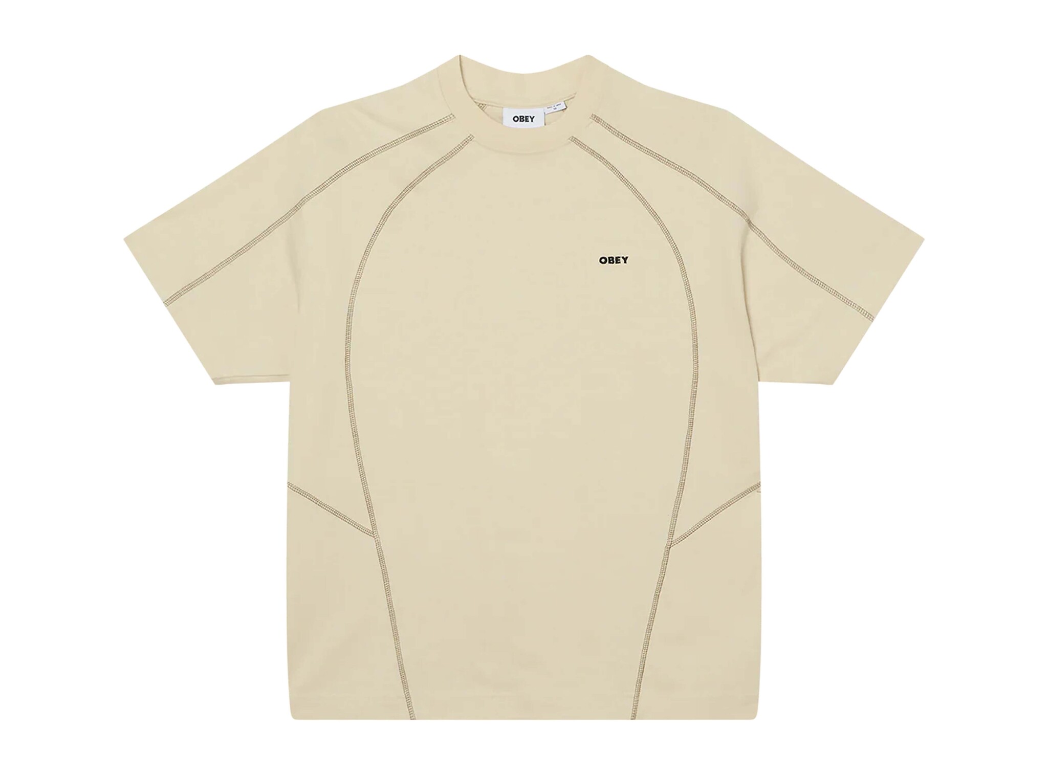 Obey Contrast Stitch Tee Silver Birch 131080381