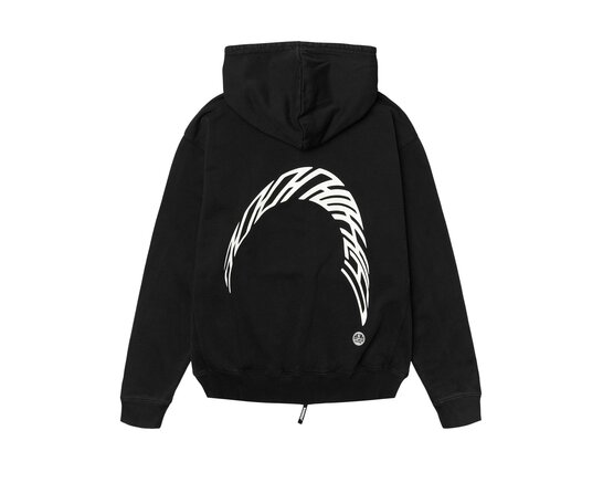 WBPacs Warp Acid Zip Hoodie Washed Black 2626 606 Woodbird WBPacs Warp Acid Zip Hoodie Washed Black 2626 606