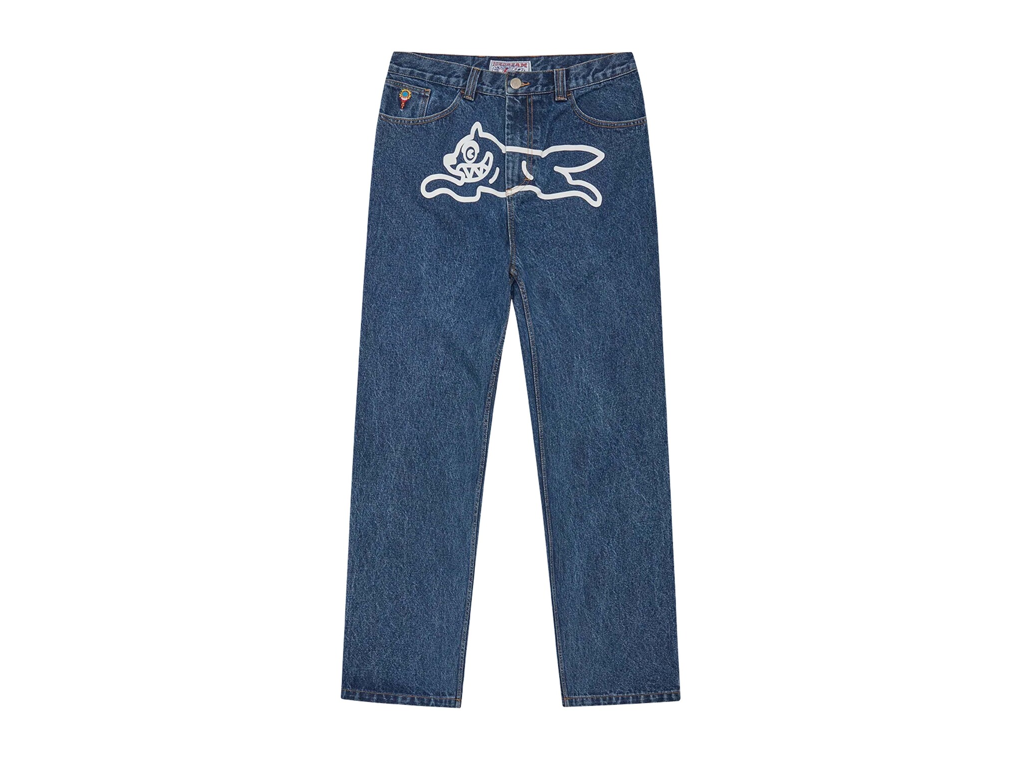 ICECREAM Running Dog Double Scoop Denim Pant Mid Wash Blue ICD002
