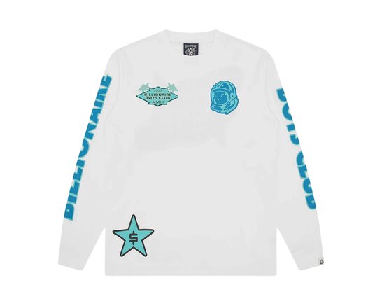Billionaire Boys Club Multi Graphic LS T-shirt White Blue B25437