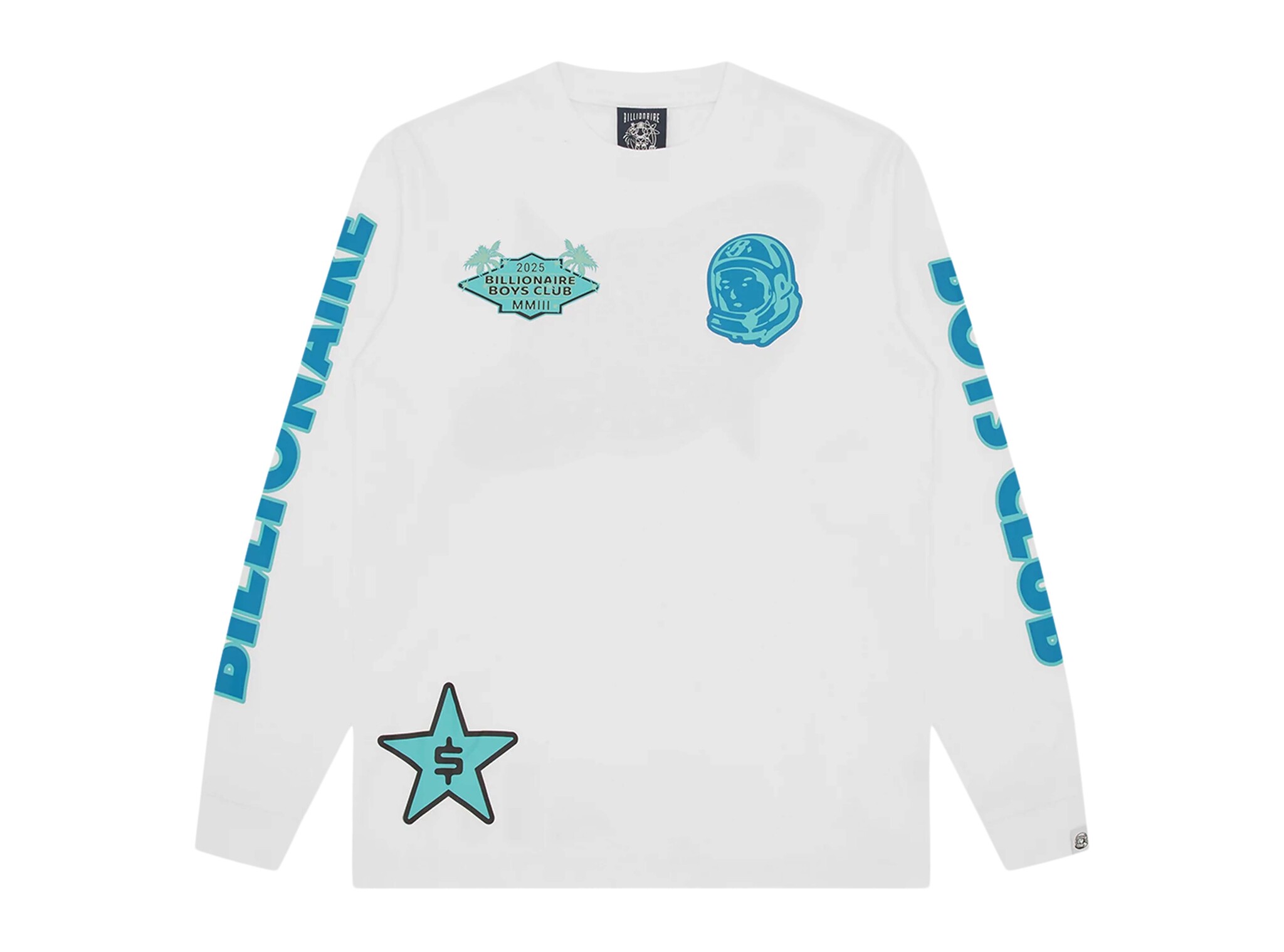 Billionaire Boys Club Multi Graphic LS T-shirt White Blue B25437