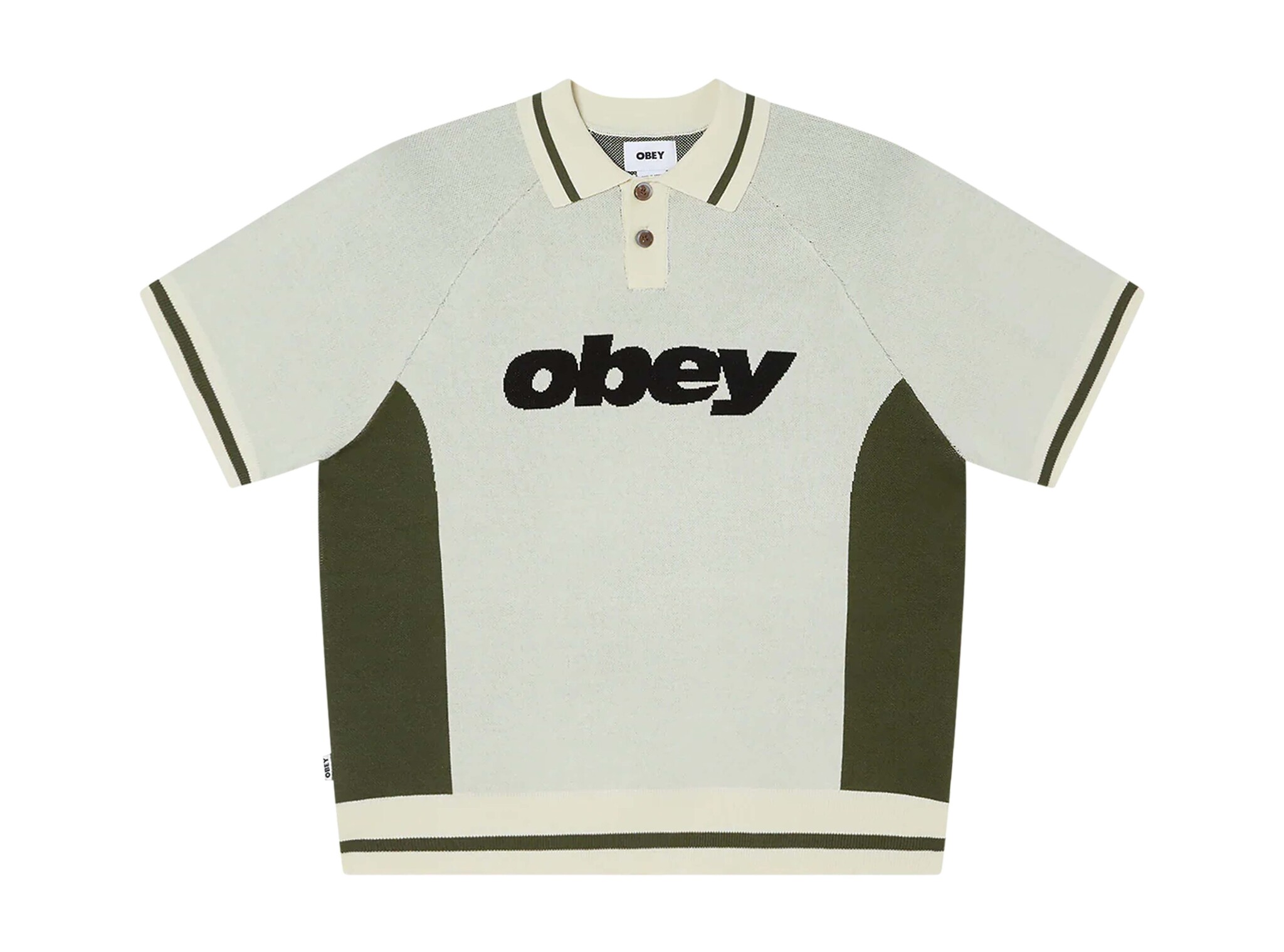 Obey Sport Polo Sweater Unbleached Multi 151000125