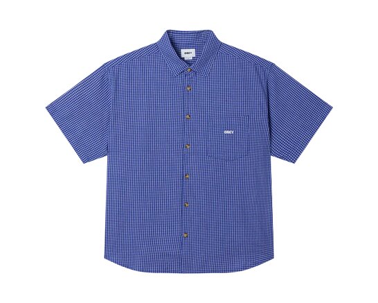 Obey Bigwig Frank Woven Shirt Surf Blue Multi 181210464