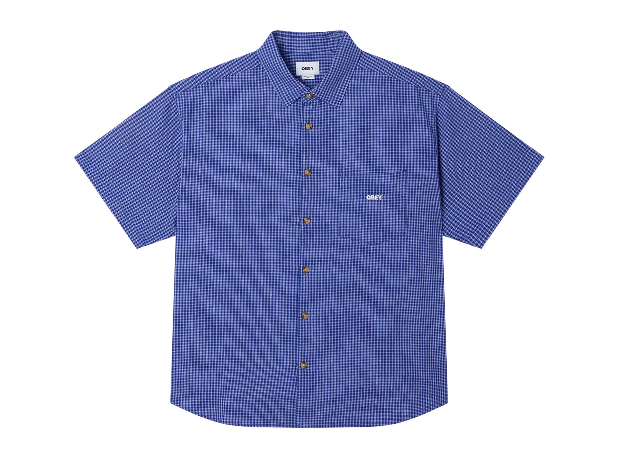 Obey Bigwig Frank Woven Shirt Surf Blue Multi 181210464