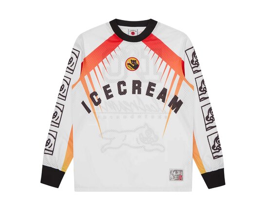 Moto Racer LS Mesh Shirt White ICSS26248 ICECREAM Moto Racer LS Mesh Shirt White ICSS26248