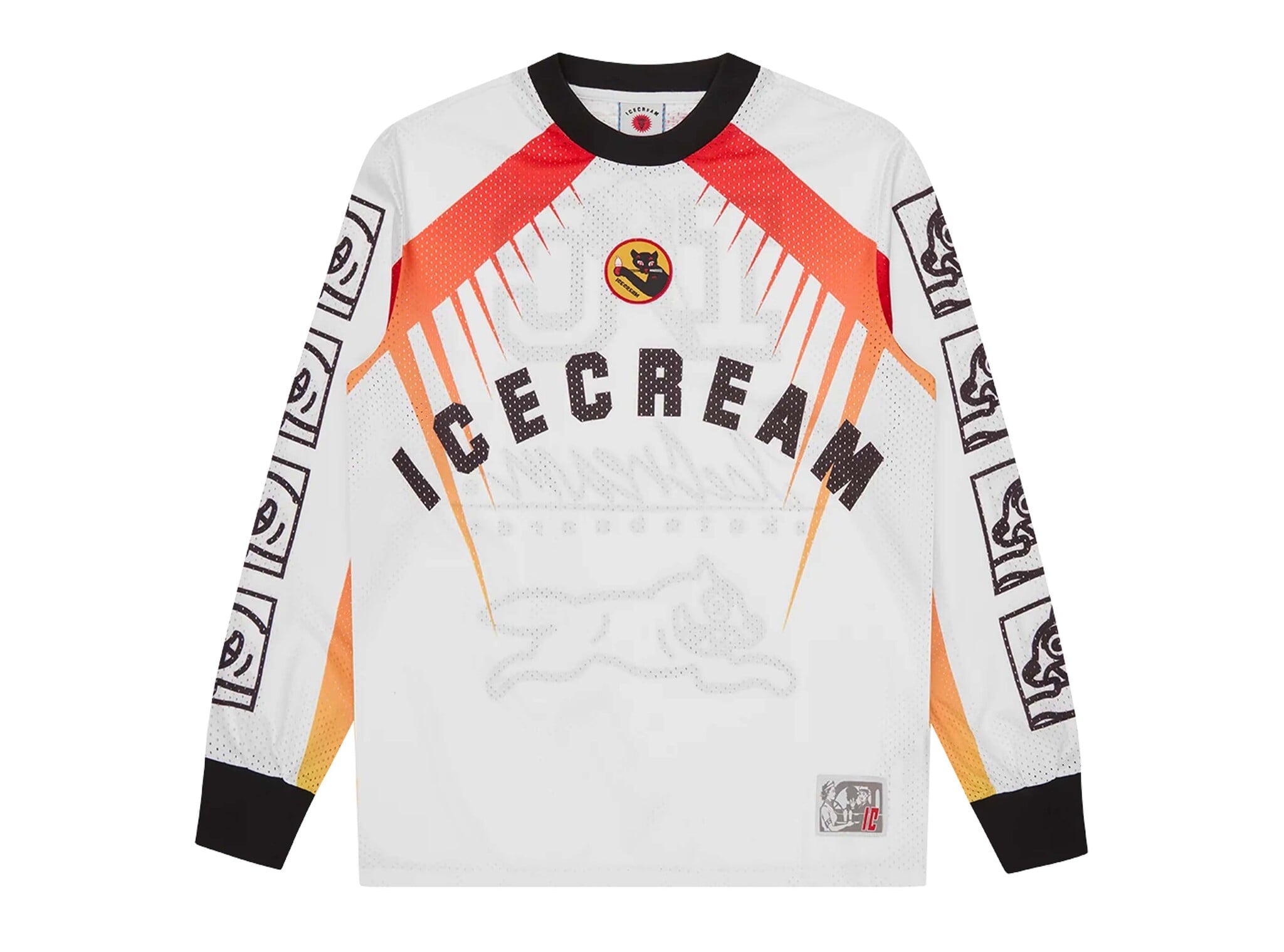 Moto Racer LS Mesh Shirt White ICSS26248 ICECREAM Moto Racer LS Mesh Shirt White ICSS26248
