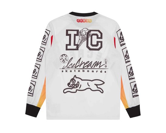 Moto Racer LS Mesh Shirt White ICSS26248 ICECREAM Moto Racer LS Mesh Shirt White ICSS26248