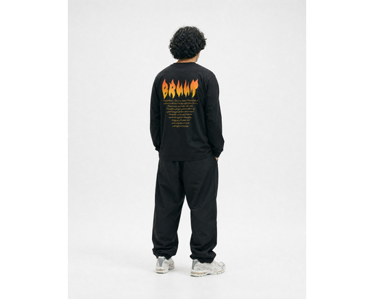 Chaharshanbe Longsleeve Washed Black BT2686-001 Bruut Chaharshanbe Longsleeve Washed Black BT2686-001