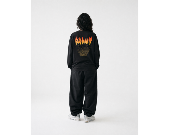 Chaharshanbe Longsleeve Washed Black BT2686-001 Bruut Chaharshanbe Longsleeve Washed Black BT2686-001