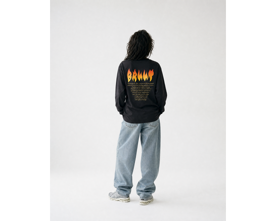 Chaharshanbe Longsleeve Washed Black BT2686-001 Bruut Chaharshanbe Longsleeve Washed Black BT2686-001