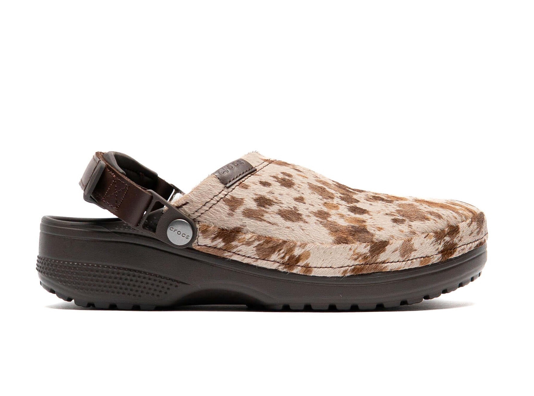 Crocs Classic Crafted Pony Hair Clog Brown White 214047 2PO