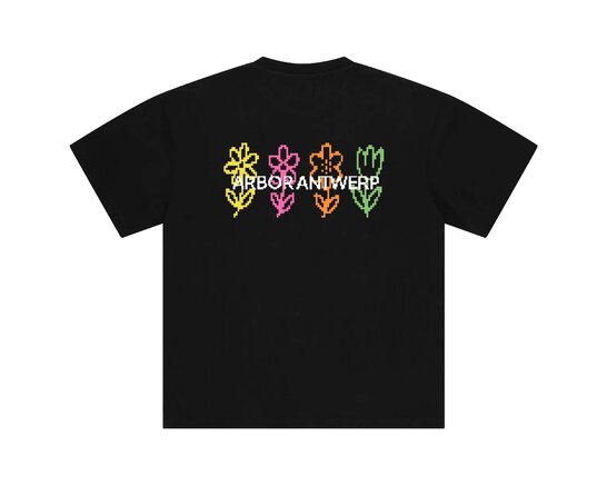 Arbor Antwerp Pixel Flower T-shirt Black TS-PIXE-FLOW-BLK
