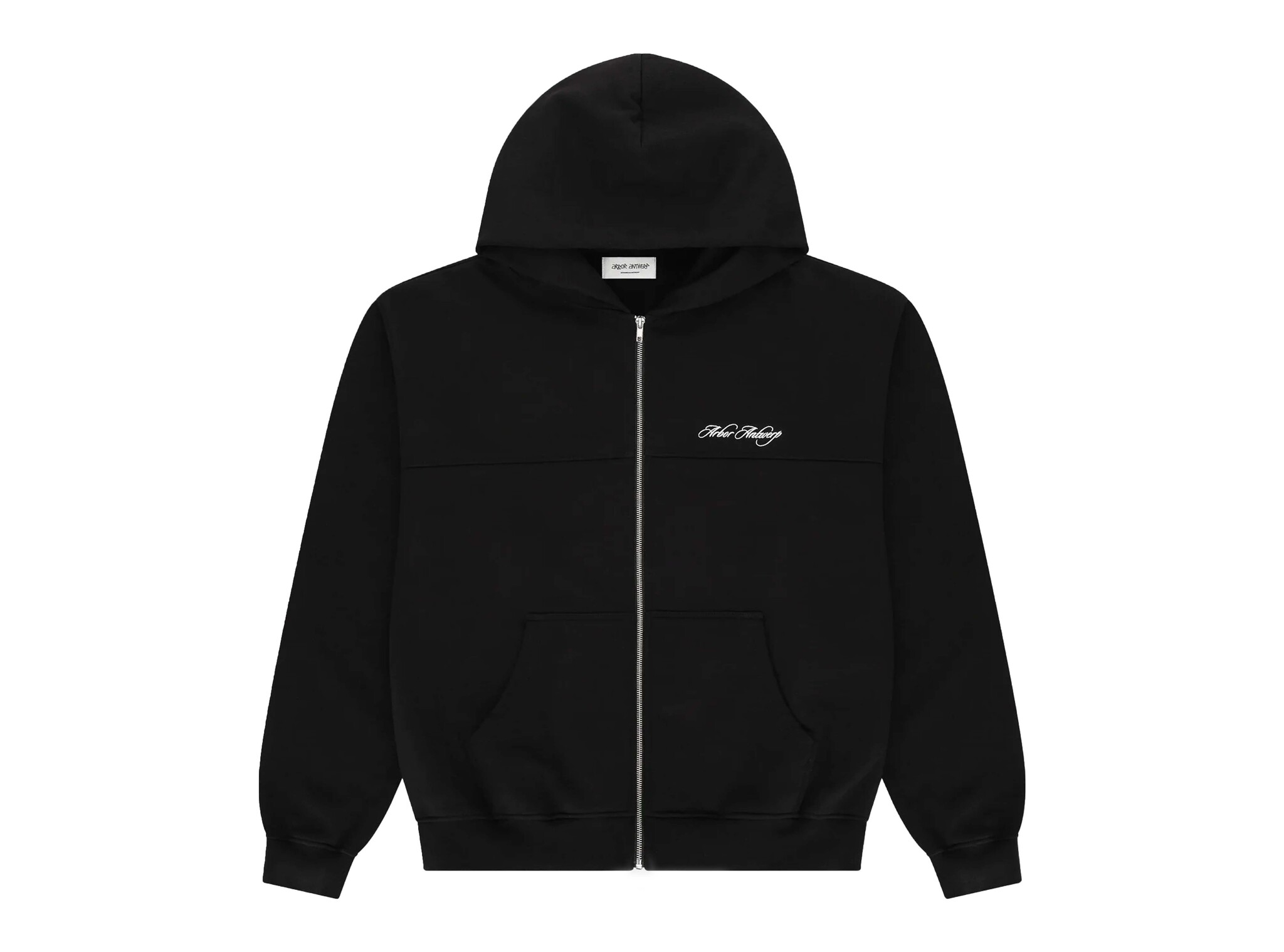 Cursive Zipper Hoodie Black HD-CURS-BLK Arbor Antwerp Cursive Zipper Hoodie Black HD-CURS-BLK