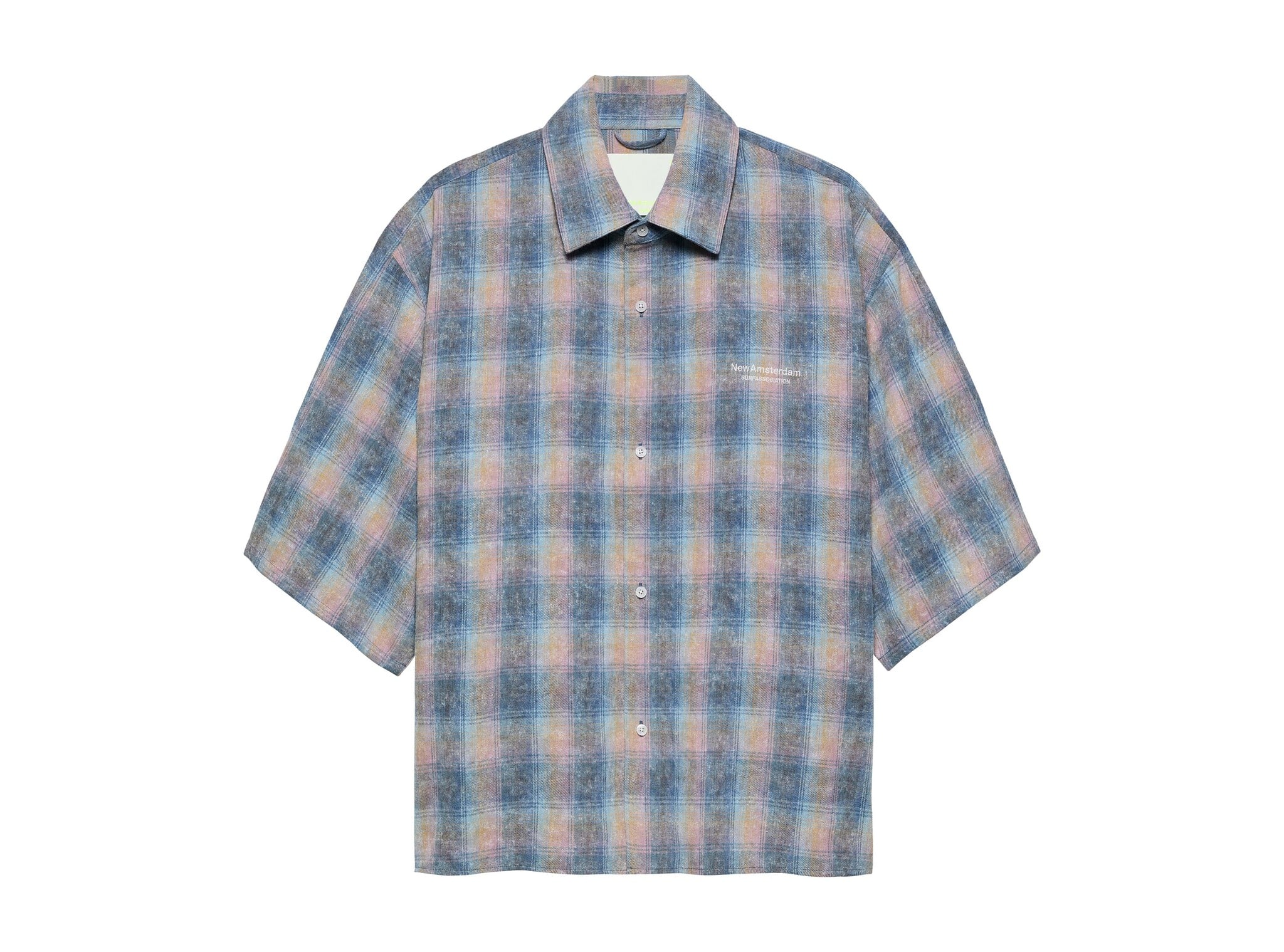 Flanel Short Sleeve Button up Rainbow Check 2602 013 001 New Amsterdam Surf Association Flanel Short Sleeve Button up Rainbow Check 2602 013 001