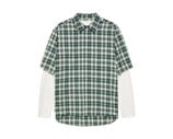 Double Layer Shirt Green White Check 2602023001 New Amsterdam Surf Association Double Layer Shirt Green White Check 2602023001