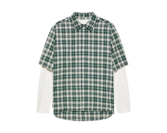 Double Layer Shirt Green White Check 2602023001 New Amsterdam Surf Association Double Layer Shirt Green White Check 2602023001