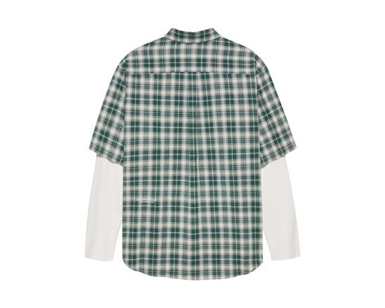 Double Layer Shirt Green White Check 2602023001 New Amsterdam Surf Association Double Layer Shirt Green White Check 2602023001