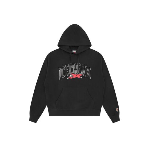 College Applique Running Dog Hood Black ICPH26230