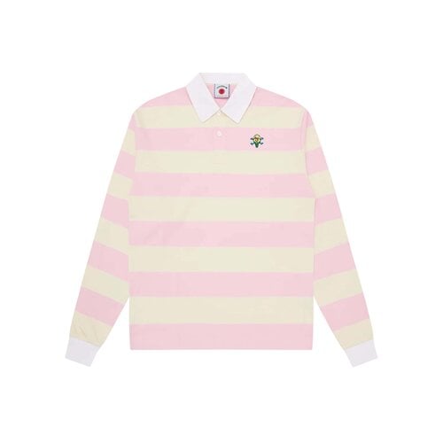 Cones & Bones Rugby Shirt Pink Ecru Stripe ICPO26223