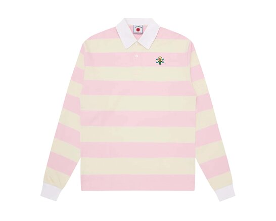 ICECREAM Cones & Bones Rugby Shirt Pink Ecru Stripe ICPO26223
